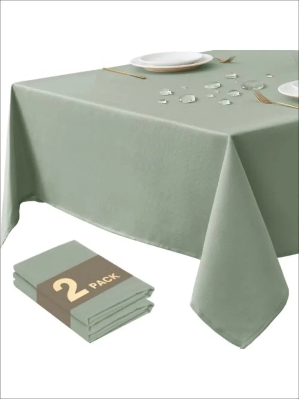 2-Pack Tablecloths 6ft Rectangle Slub Textured Waterproof Washable